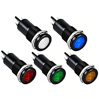 Smidnya IL22 Black Body Metal Pilot Light-14mm-110V AC/DC-Yellow