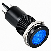 Smidnya IL22 Black Body Metal Pilot Light-14mm-24V AC/DC-Blue