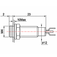 Smidnya IL22 Black Body Metal Pilot Light Red/Blue-14mm-6-220V AC/DC-Red/Blue