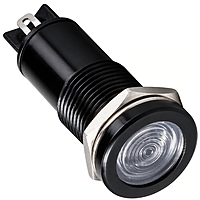 Smidnya IL22 Black Body Metal Pilot Light Red/Blue-14mm-6-220V AC/DC-Red/Blue