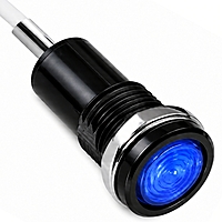 Smidnya IL22 Black Body Metal Pilot Light-6mm-127V AC/DC-Blue
