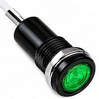 Smidnya IL22 Black Body Metal Pilot Light-6mm-36V AC/DC-Green