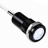 Smidnya IL22 Black Body Metal Pilot Light-6mm-6V AC/DC-White