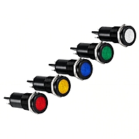Smidnya IL22 Black Body Metal Pilot Light-8mm-220V AC/DC-Green