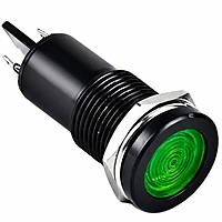 Smidnya IL22 Black Body Metal Pilot Light-8mm-220V AC/DC-Green