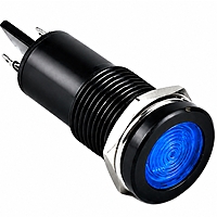 Smidnya IL22 Black Body Metal Pilot Light-8mm-48V AC/DC-Blue