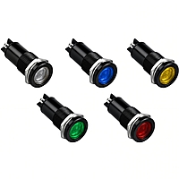 Smidnya IL22 Black Body Metal Pilot Light-10mm-36V AC/DC-Red