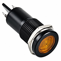 Smidnya IL22 Black Body Metal Pilot Light-12mm-220V AC/DC-Yellow