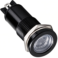 Smidnya IL22 Black Body Metal Pilot Light Red/Blue-12mm-6-220V AC/DC-Red/Blue