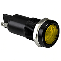 Smidnya IL22 Black Body Metal Pilot Light-16mm-127V AC/DC-Yellow