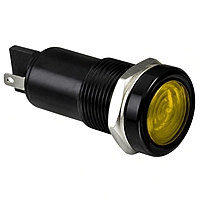 Smidnya IL22 Black Body Metal Pilot Light-16mm-220V AC/DC-Yellow