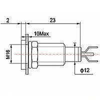 Smidnya IL22 Black Body Metal Pilot Light-16mm-6V AC/DC-Blue