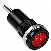 Smidnya IL22 Black Body Metal Pilot Light-6mm-110V AC/DC-Red