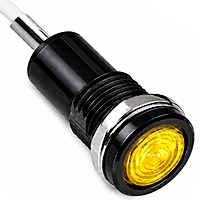 Smidnya IL22 Black Body Metal Pilot Light-6mm-110V AC/DC-Yellow