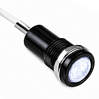 Smidnya IL22 Black Body Metal Pilot Light-6mm-12V AC/DC-White