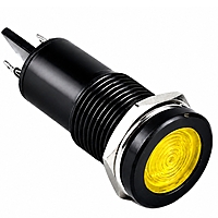 Smidnya IL22 Black Body Metal Pilot Light-8mm-12V AC/DC-Yellow