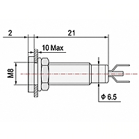 Smidnya IL22 Black Body Metal Pilot Light-8mm-48V AC/DC-Green
