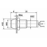 Smidnya IL22 Chrome Body Lead Wire Metal Pilot Light-10mm-110V AC/DC-Green