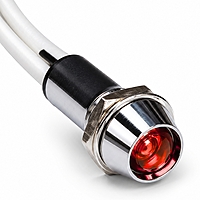 Smidnya IL22 Chrome Body Lead Wire Metal Pilot Light-10mm-110V AC/DC-Red