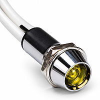 Smidnya IL22 Chrome Body Lead Wire Metal Pilot Light-10mm-12V AC/DC-Yellow