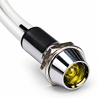 Smidnya IL22 Chrome Body Lead Wire Metal Pilot Light-10mm-24V AC/DC-Yellow