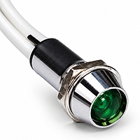 Smidnya IL22 Chrome Body Lead Wire Metal Pilot Light-10mm-36V AC/DC-Green