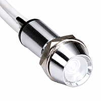 Smidnya IL22 Chrome Body Lead Wire Metal Pilot Light-12mm-110V AC/DC-White