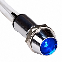 Smidnya IL22 Chrome Body Lead Wire Metal Pilot Light-12mm-220V AC/DC-Blue