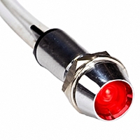 Smidnya IL22 Chrome Body Lead Wire Metal Pilot Light-12mm-6V AC/DC-Red
