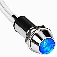 Smidnya IL22 Chrome Body Lead Wire Metal Pilot Light-14mm-110V AC/DC-Blue