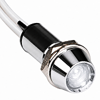 Smidnya IL22 Chrome Body Lead Wire Metal Pilot Light-14mm-110V AC/DC-White