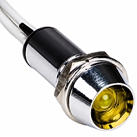 Smidnya IL22 Chrome Body Lead Wire Metal Pilot Light-16mm-110V AC/DC-Yellow