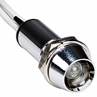Smidnya IL22 Chrome Body Lead Wire Metal Pilot Light-16mm-127V AC/DC-White