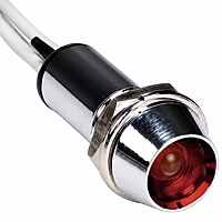 Smidnya IL22 Chrome Body Lead Wire Metal Pilot Light-16mm-220V AC/DC-Red
