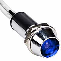 Smidnya IL22 Chrome Body Lead Wire Metal Pilot Light-16mm-24V AC/DC-Blue