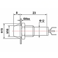 Smidnya IL22 Chrome Body Lead Wire Metal Pilot Light-16mm-48V AC/DC-Green