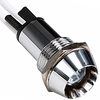 Smidnya IL22 Chrome Body Lead Wire Metal Pilot Light Red/Green-16mm-6-220V AC/DC-Red/Green