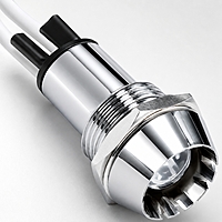 Smidnya IL22 Chrome Body Lead Wire Metal Pilot Light Yellow/Blue