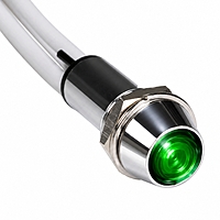 Smidnya IL22 Chrome Body Lead Wire Metal Pilot Light-8mm-220V AC/DC-Green
