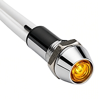 Smidnya IL22 Chrome Body Lead Wire Metal Pilot Light-8mm-24V AC/DC-Yellow