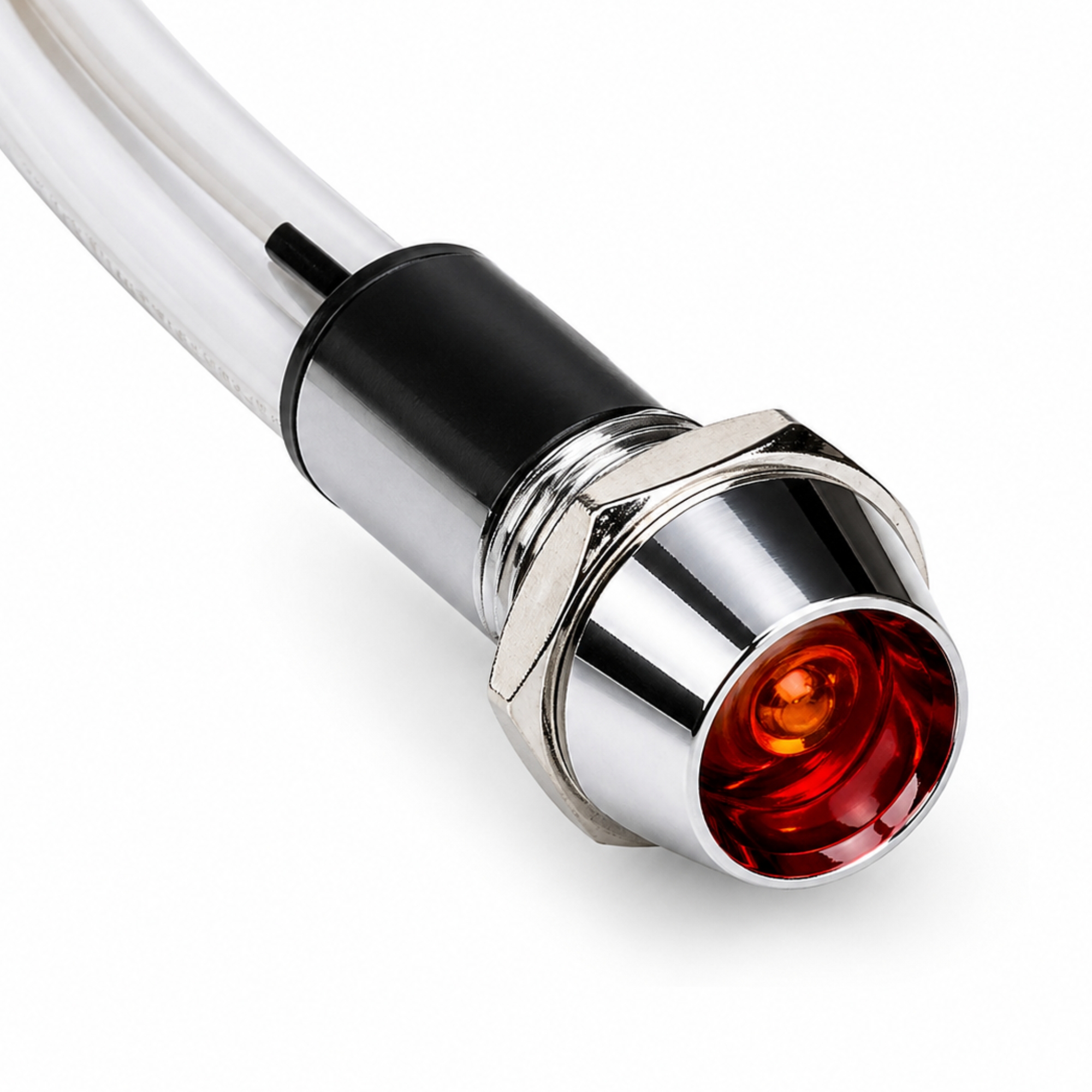 Smidnya IL22 Chrome Body Lead Wire Metal Pilot Light-8mm-48V AC/DC-Red