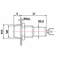 Smidnya IL22 Chrome Body Lead Wire Metal Pilot Light-8mm-6V AC/DC-Green