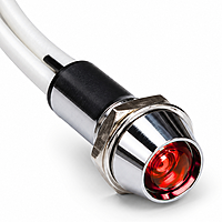 Smidnya IL22 Chrome Body Lead Wire Metal Pilot Light-10mm-220V AC/DC-Red