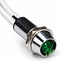 Smidnya IL22 Chrome Body Lead Wire Metal Pilot Light-10mm-24V AC/DC-Green