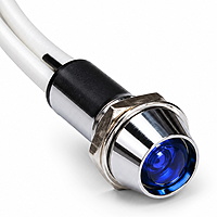 Smidnya IL22 Chrome Body Lead Wire Metal Pilot Light-10mm-24V AC/DC-Blue