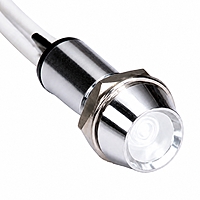 Smidnya IL22 Chrome Body Lead Wire Metal Pilot Light-12mm-127V AC/DC-White