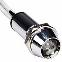 Smidnya IL22 Chrome Body Lead Wire Metal Pilot Light-16mm-24V AC/DC-White