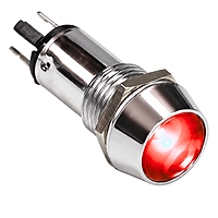 Smidnya IL22 Chrome Body Metal Pilot Light-10mm-220V AC/DC-Red