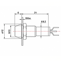 Smidnya IL22 Chrome Body Metal Pilot Light-10mm-127V AC/DC-Green