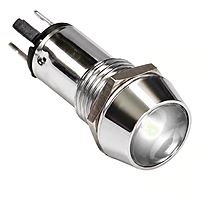 Smidnya IL22 Chrome Body Metal Pilot Light-10mm-127V AC/DC-White